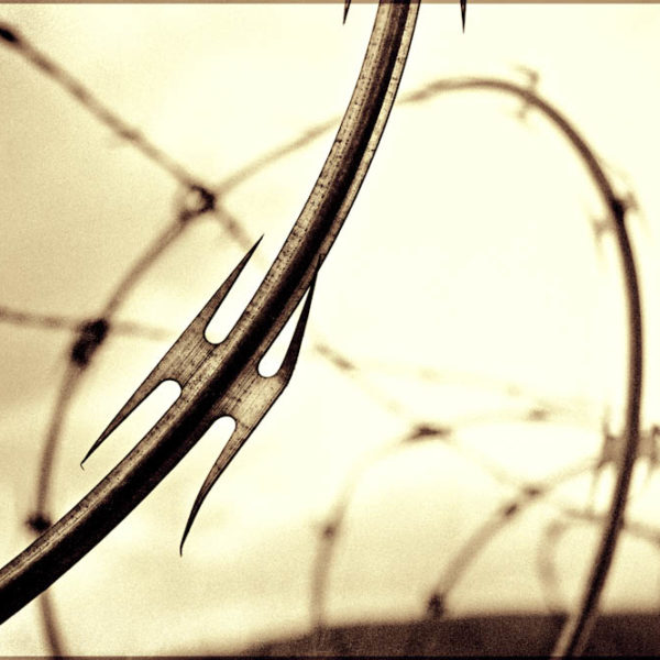 Containment - A Gritty and Industrial Photo of Razor Wire Fencing
