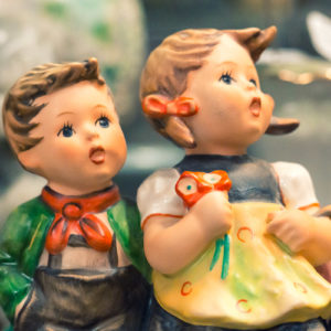 Mickey and Mallory - Photograph of a Hummel Boy and Girl Figurines