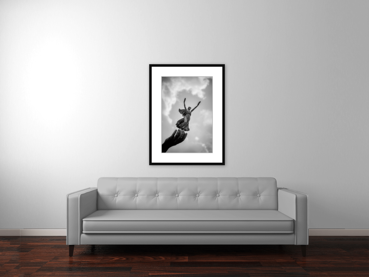 "Nike, Goddess of Victory" Framed Black and White Photograph
