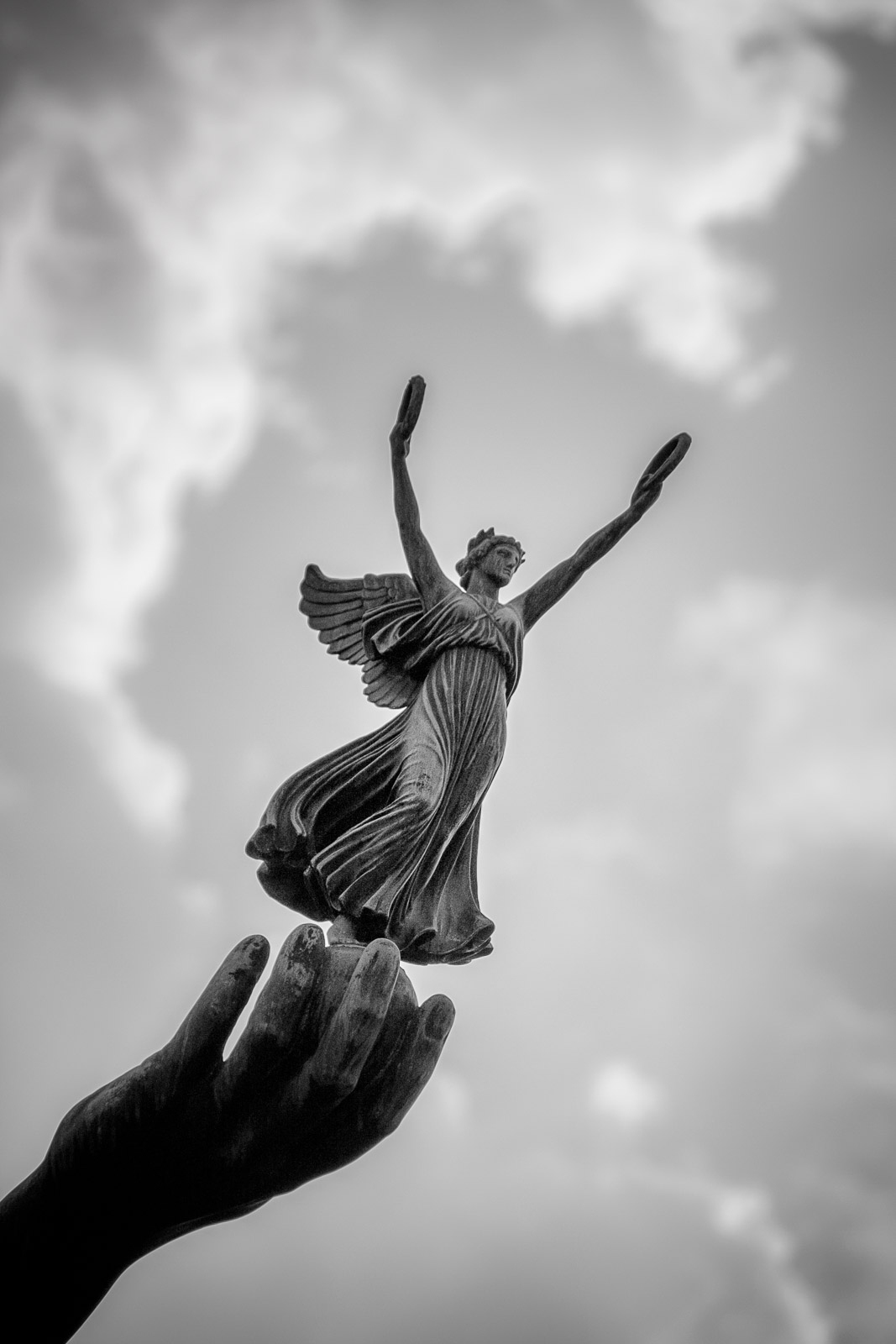 Nike - Winged Goddess of Victory - Black and White Photograph