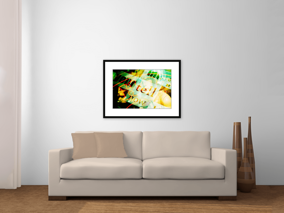 "Now Tell Me You're Hot" Photography Print Framed Above Couch