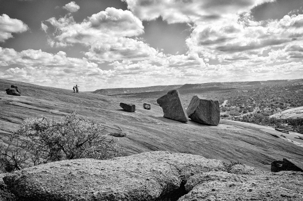 Out There and Beyond - Enchanted Rock Black and White Photo